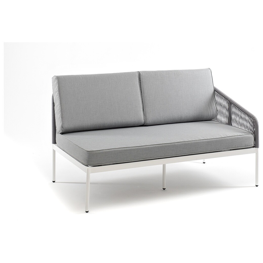 Модуль дивана двухместный левый из роупа с подушками серый "Канны" - изображение 3