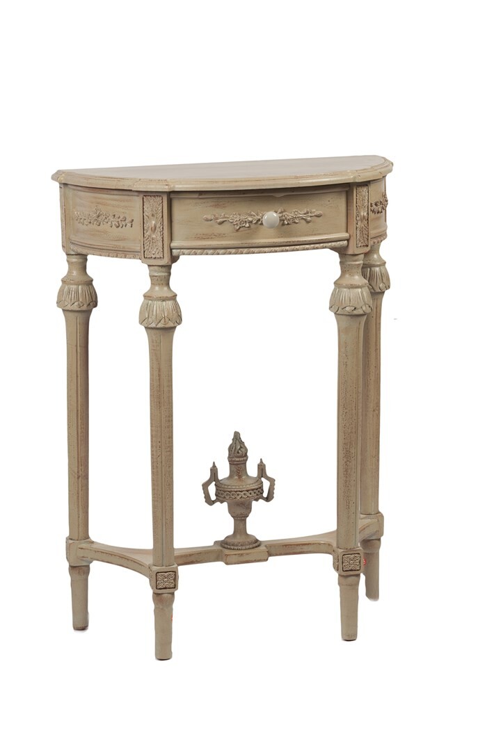 Консоль с ящиком резная бежевая состаренная Latina - изображение 2