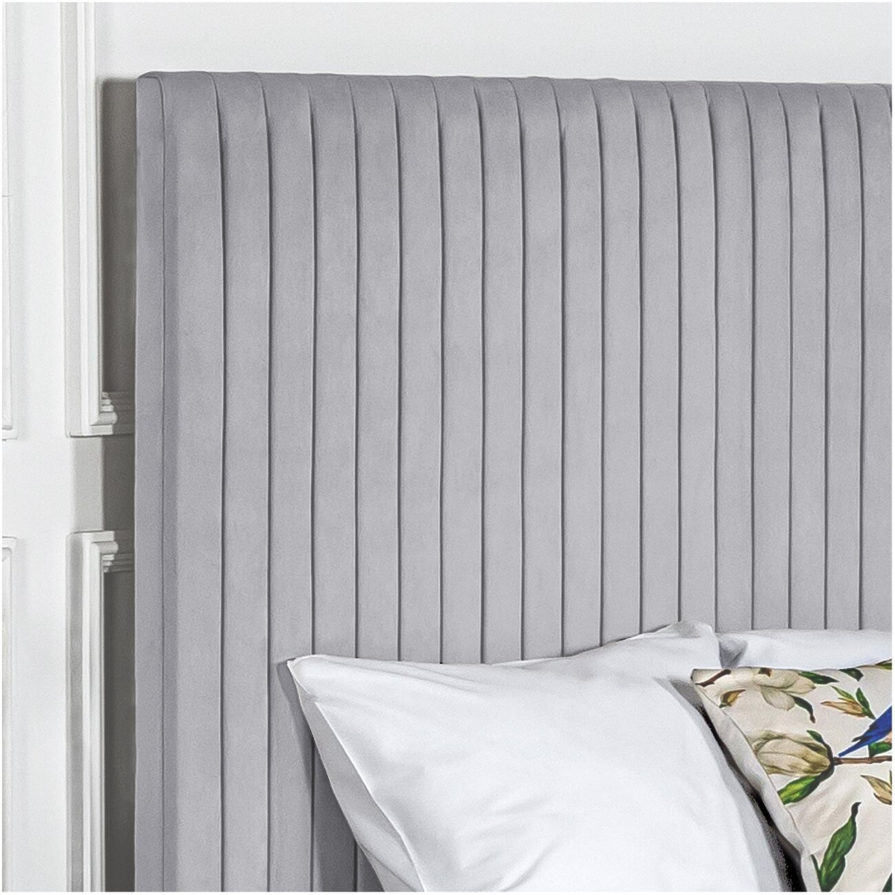 Кровать евро с подъемным механизмом и ящиком для белья 200х200 жемчужно-серая Amore - изображение 3