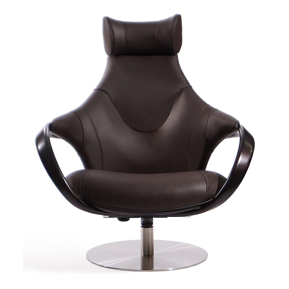 Кресло Apriori R темно-коричневое с венге
