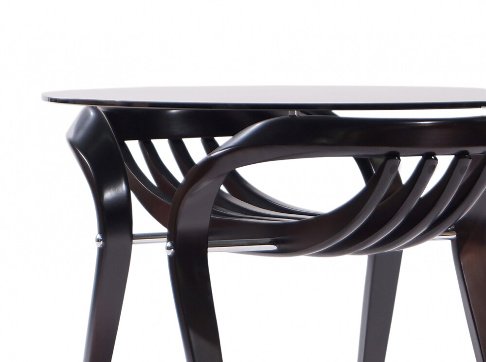 Журнальный столик дизайнерский овальный со стеклом 100 см венге Apriori V