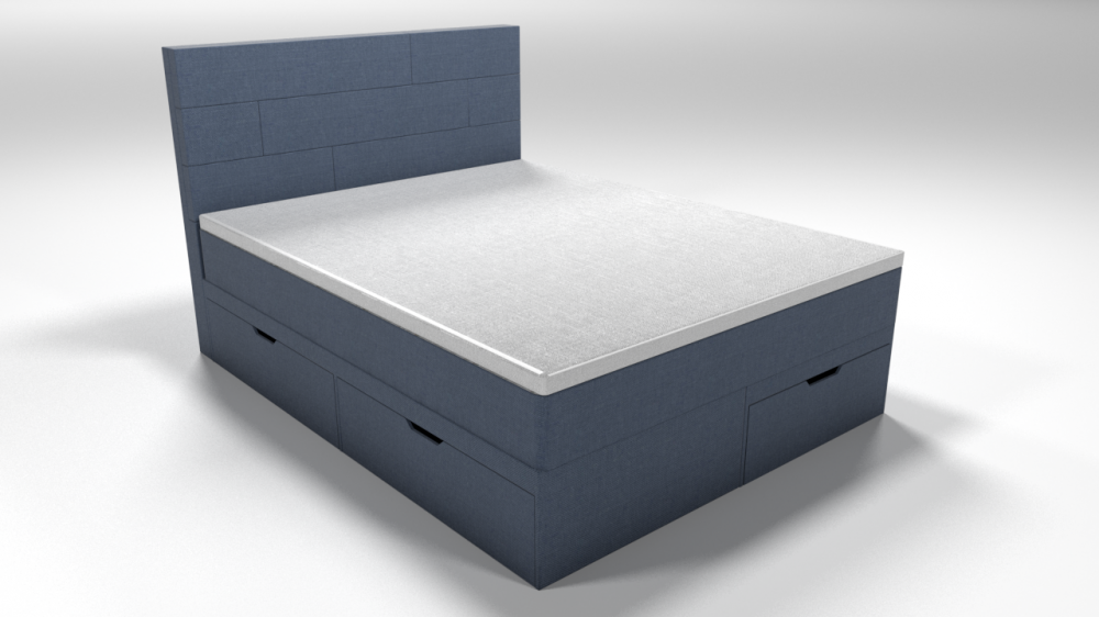 Кровать двуспальная 160х200 см серая "Домино"