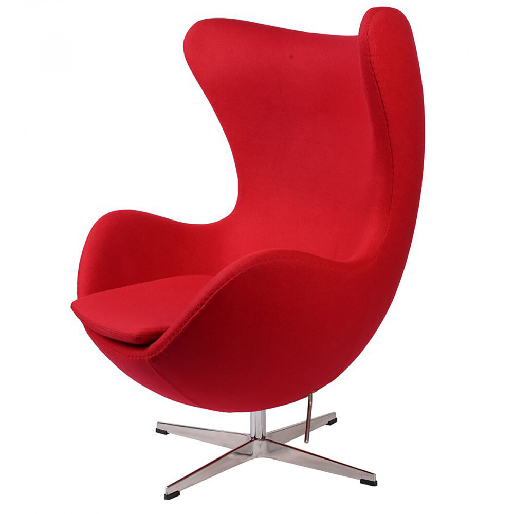 Кресло-яйцо напольное красная шерсть Arne Jacobsen Style Egg Chair