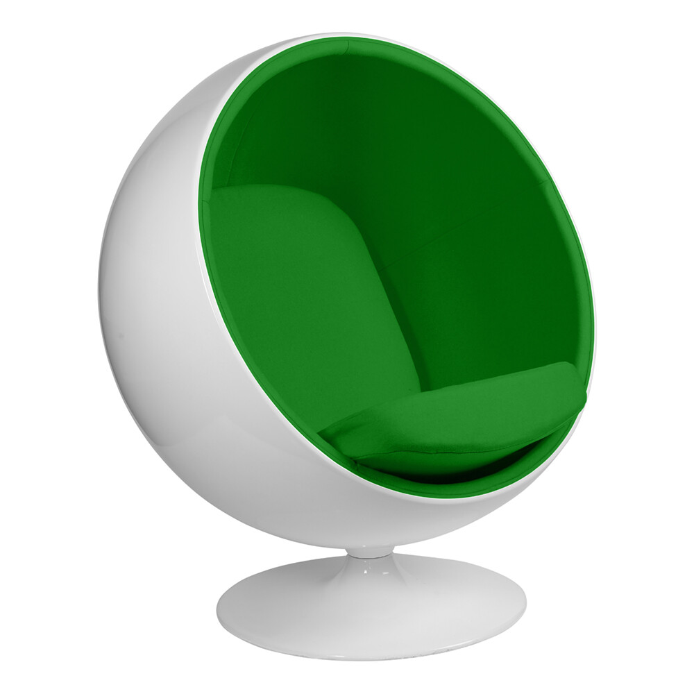 Кресло дизайнерское бело-зеленое Eero Aarnio Style Ball