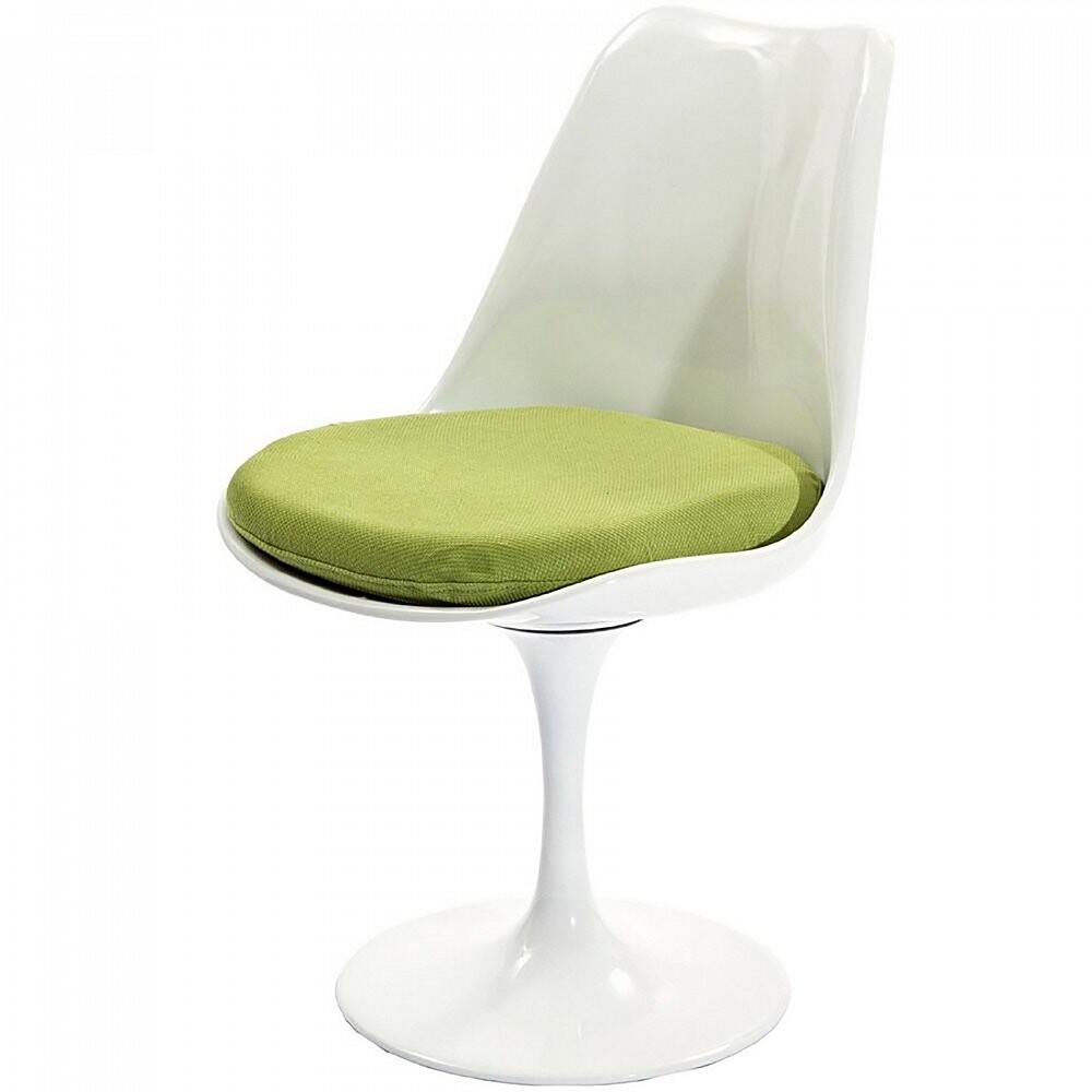 Стул Eero Saarinen Style Tulip Chair зеленая подушка