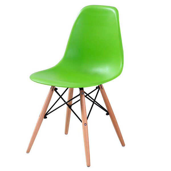 Стул пластиковый зеленый с деревянными ножками Arty (eames style) - изображение 1