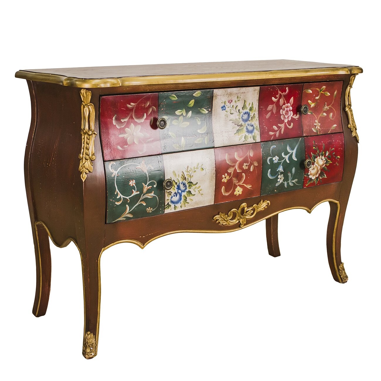 Комод деревянный с 2 ящиками и разноцветными фасадами "Весенний" - изображение 2