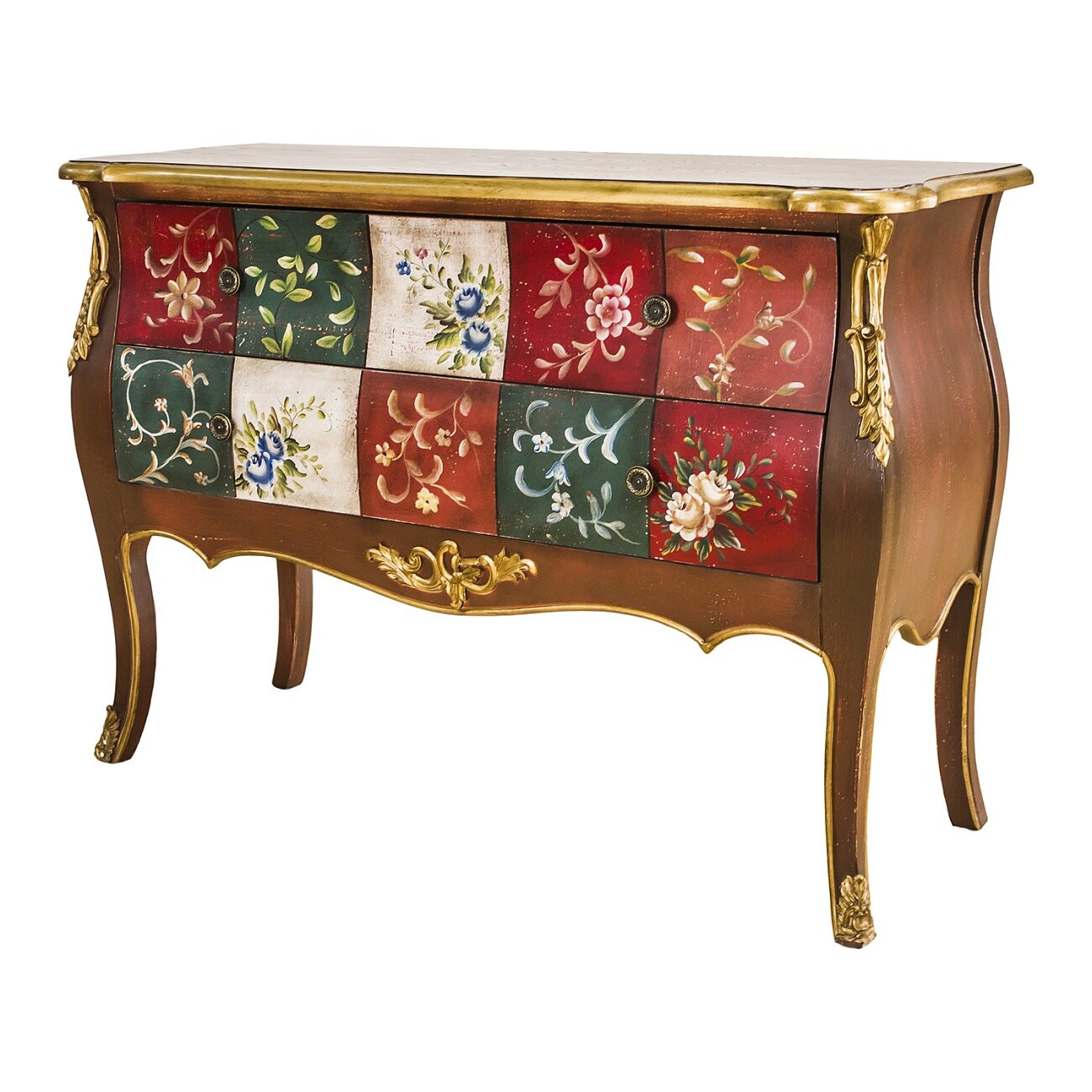 Комод деревянный с 2 ящиками и разноцветными фасадами "Весенний" - изображение 3