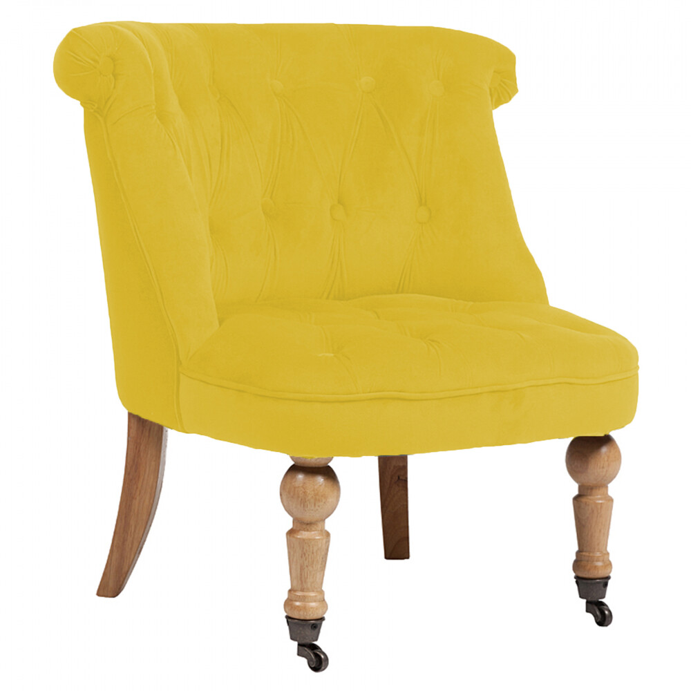 Кресло с мягкими подлокотниками желтое Amelie French