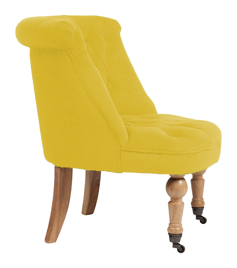 Кресло с мягкими подлокотниками желтое Amelie French