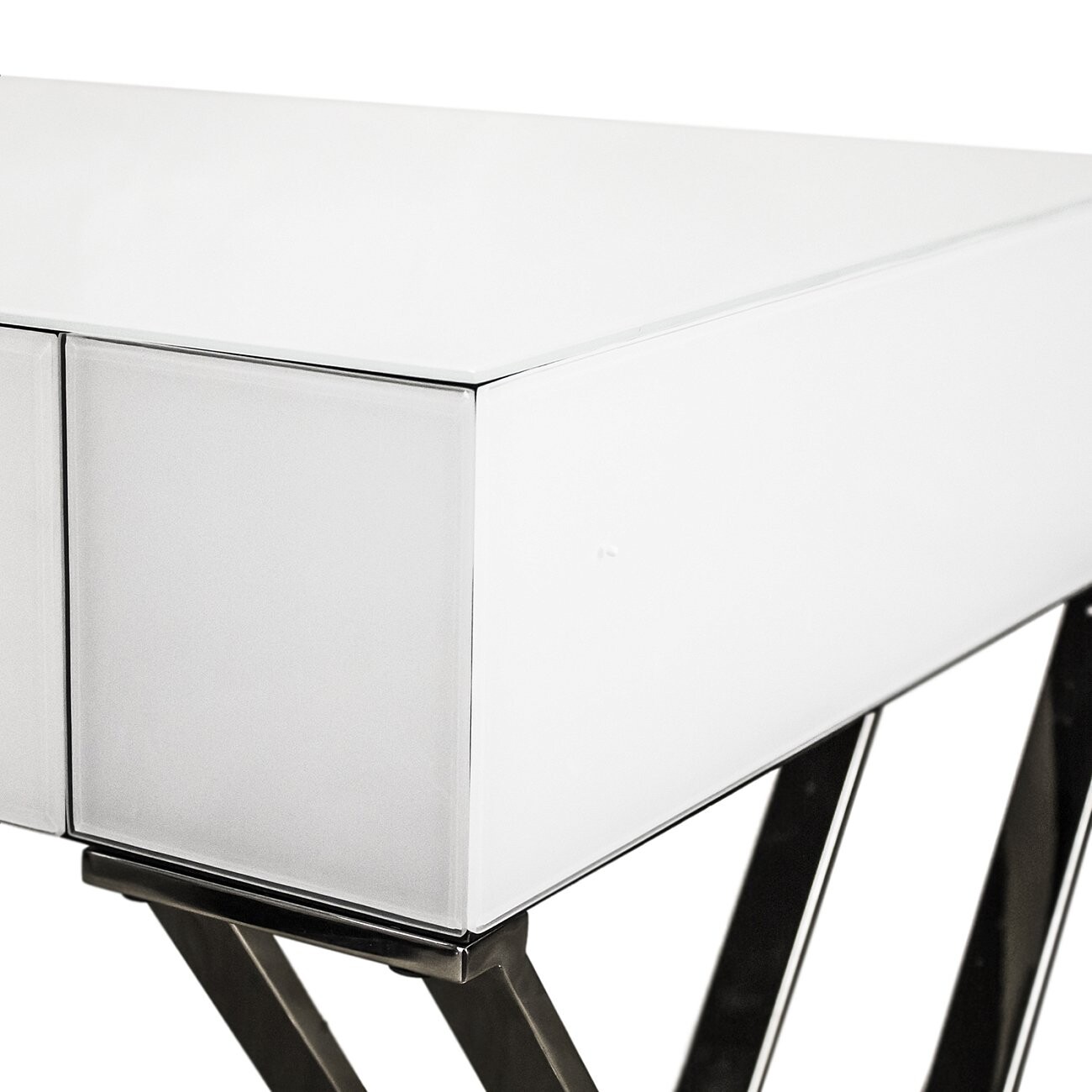 Туалетный столик белый с выдвижным ящиком и металлическими ножками Lonny - изображение 4