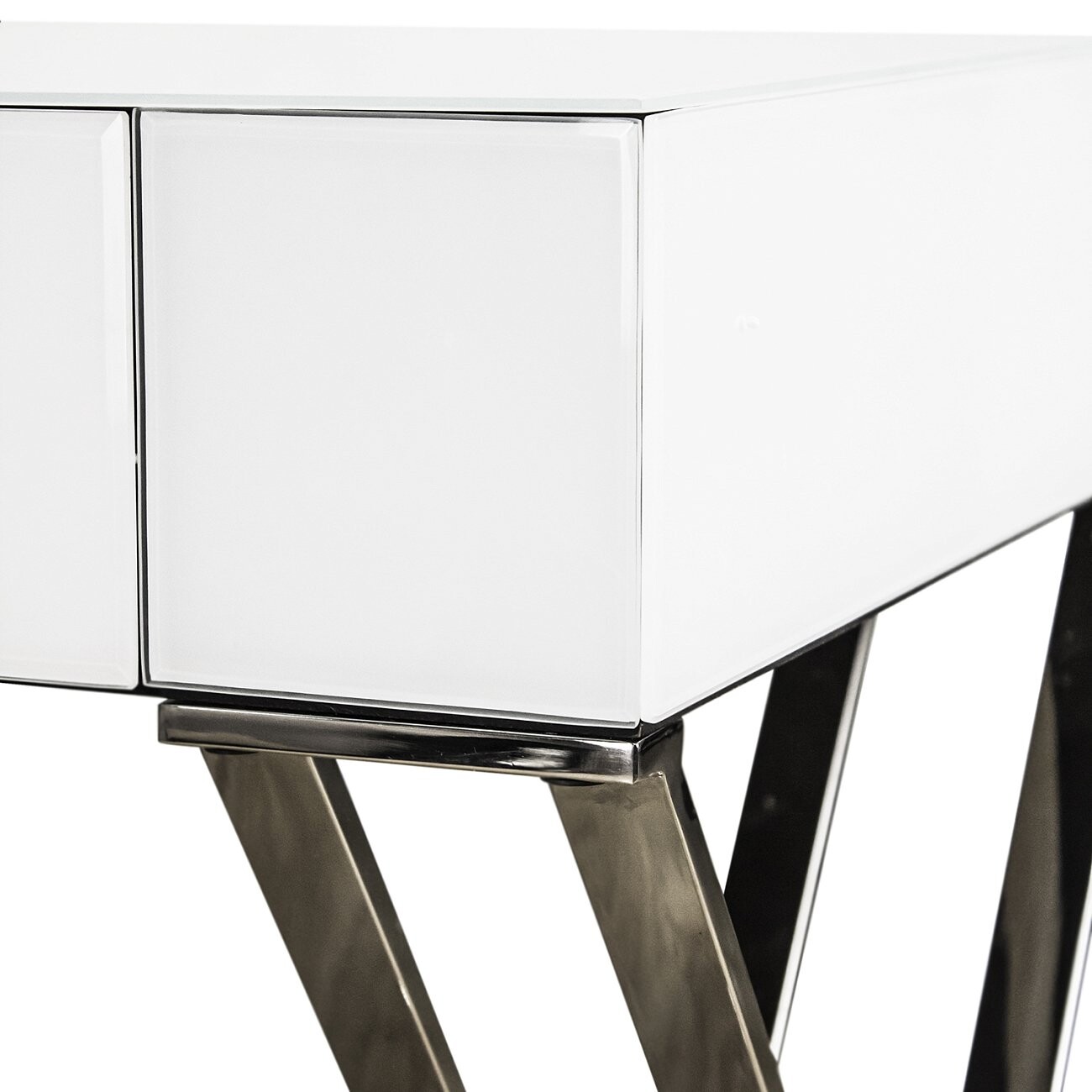 Туалетный столик белый с выдвижным ящиком и металлическими ножками Lonny - изображение 6