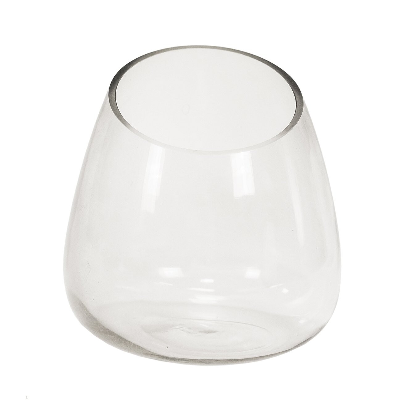 Ваза стеклянная прозрачная большая 20 см - изображение 3