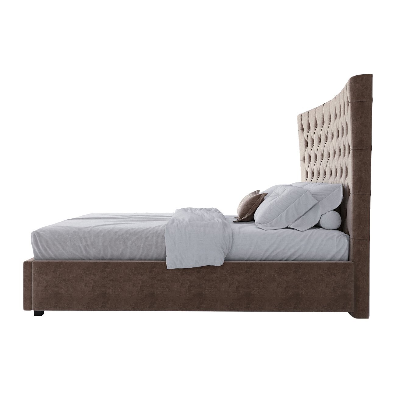 Кровать подростковая с каретной стяжкой 140х200 серо-коричневая QuickSand - изображение 3