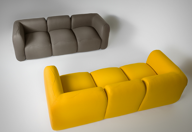 Диван прямой трехместный желтый Alfred - изображение 2