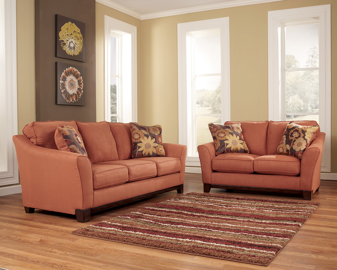 Диван Jorald трехместный прямой морковный - изображение 2