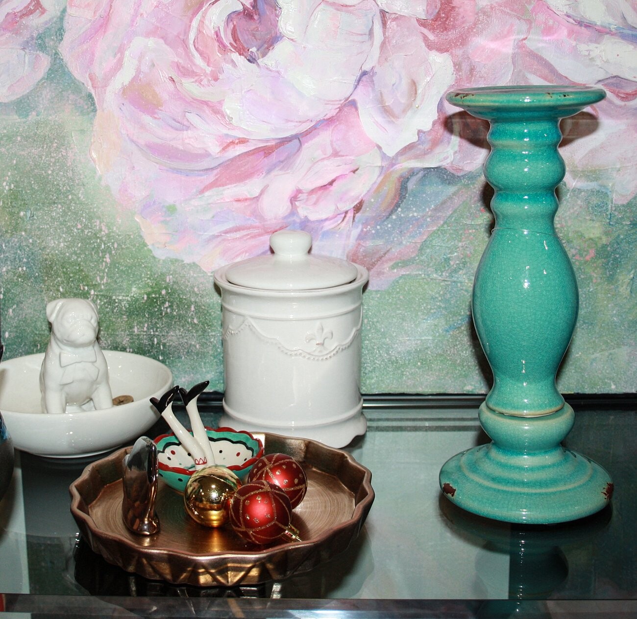 Подсвечник керамический голубой 27 см King - изображение 3