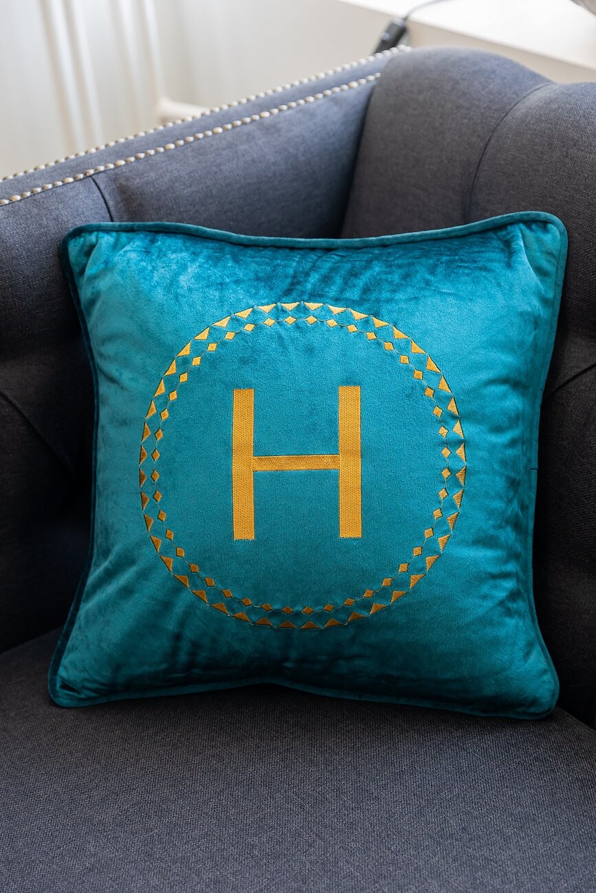 Декоративная подушка Hevy квадратная бирюзовая - изображение 3