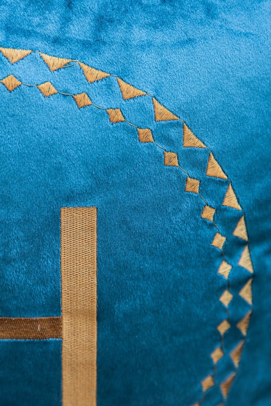 Декоративная подушка Hevy квадратная бирюзовая - изображение 4