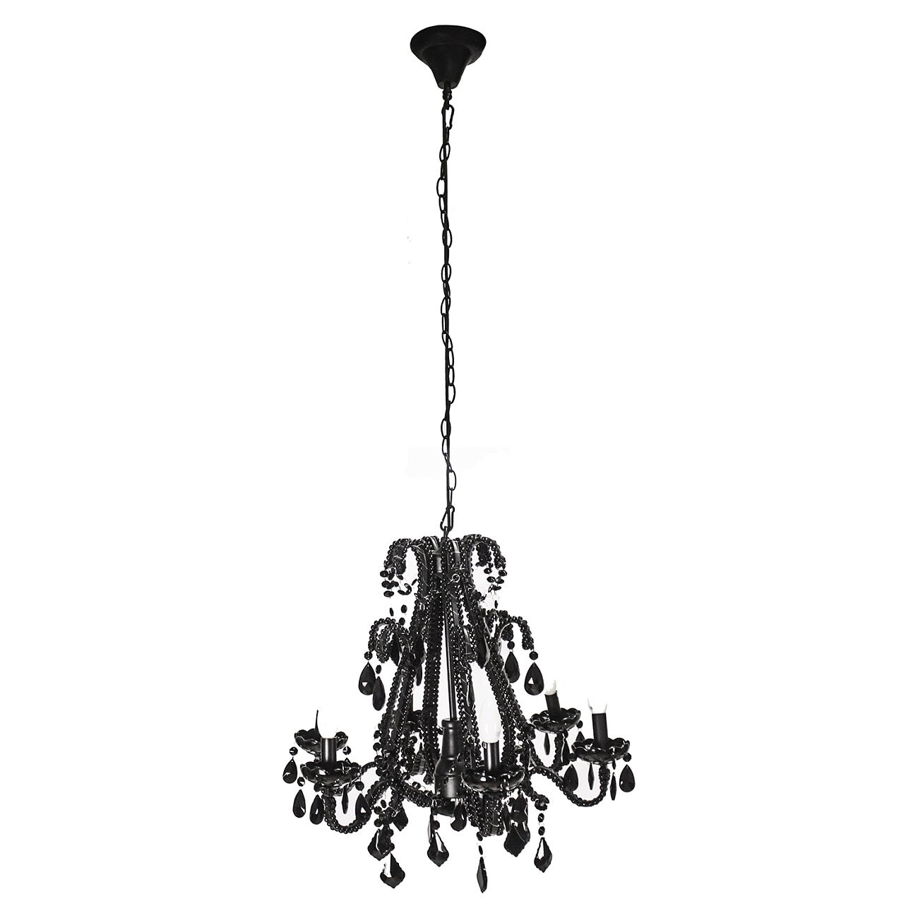 Подвесная люстра-канделябр с подвесками черная Nottebene - изображение 2