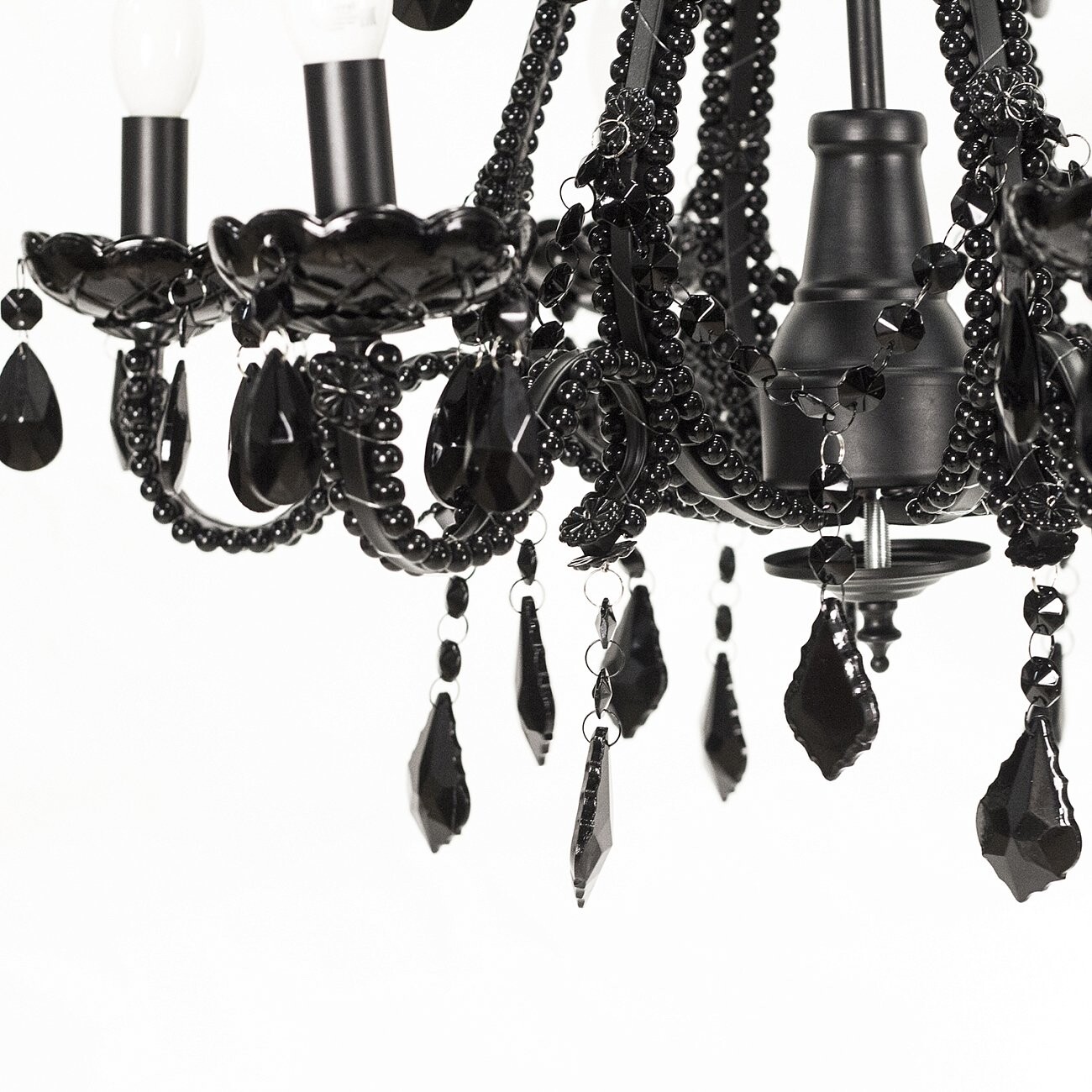 Подвесная люстра-канделябр с подвесками черная Nottebene - изображение 3