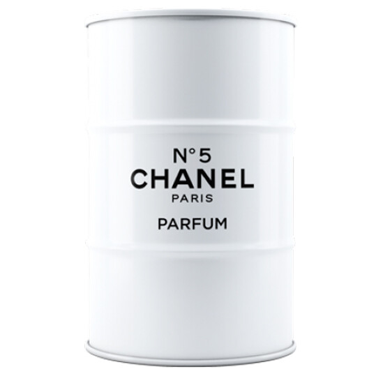 Бочка металлическая декоративная Chanel white & black M - изображение 1
