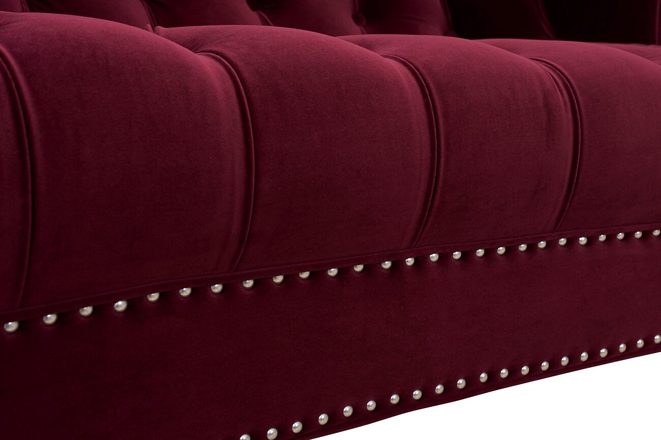 Диван La Rosa трехместный прямой бордовый - изображение 8