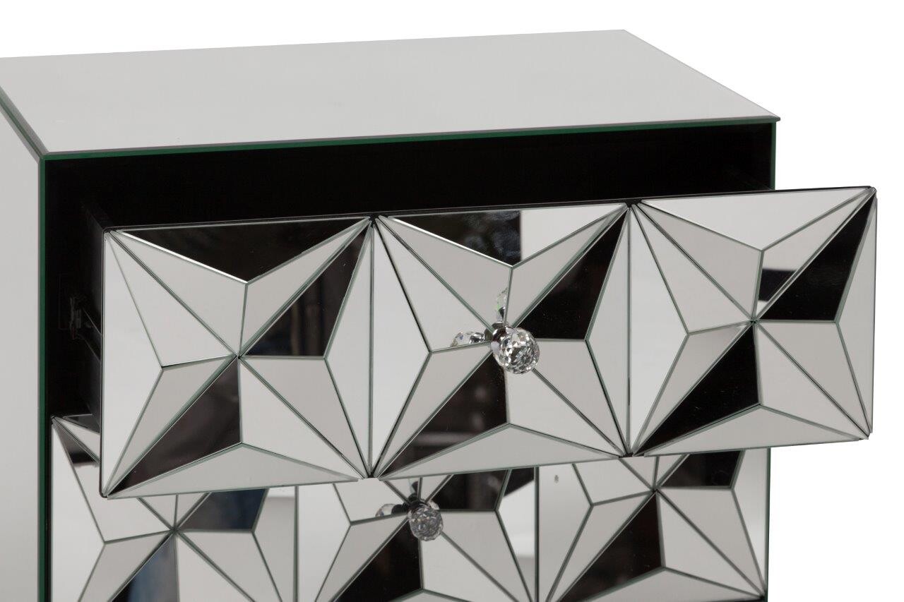 Тумбочка прикроватная зеркальная с 3 ящиками "Фантазия" - изображение 3