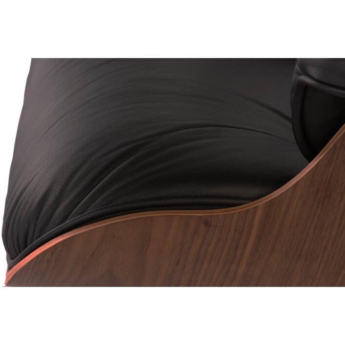 Кресло кожаное черное с подставкой для ног Lounge Chair & Ottoman - изображение 4