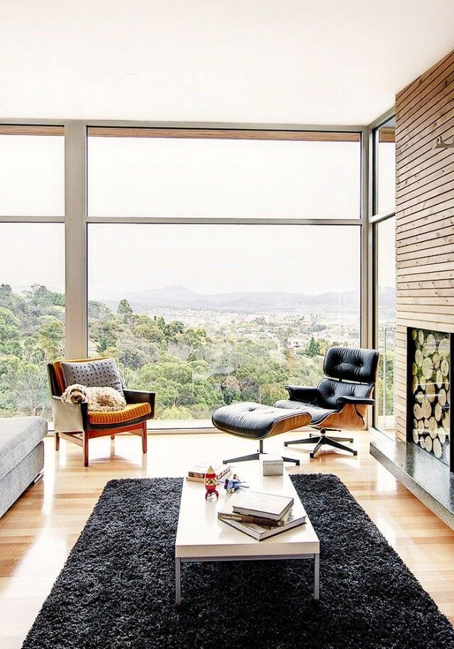 Кресло кожаное черное с подставкой для ног Lounge Chair & Ottoman - изображение 6