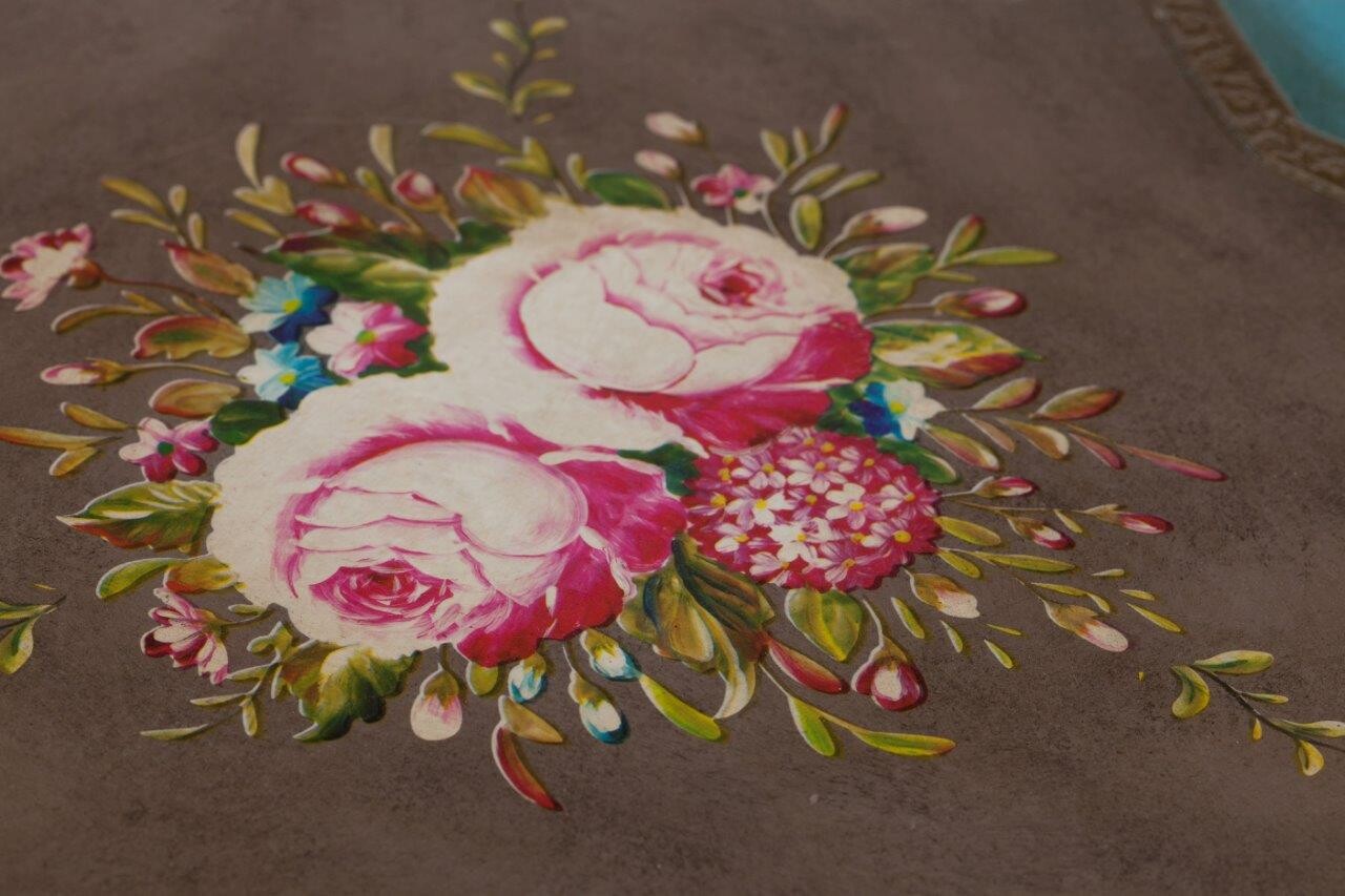 Подставка под цветы напольная деревянная в виде трилистника лазурная Normandie - изображение 4