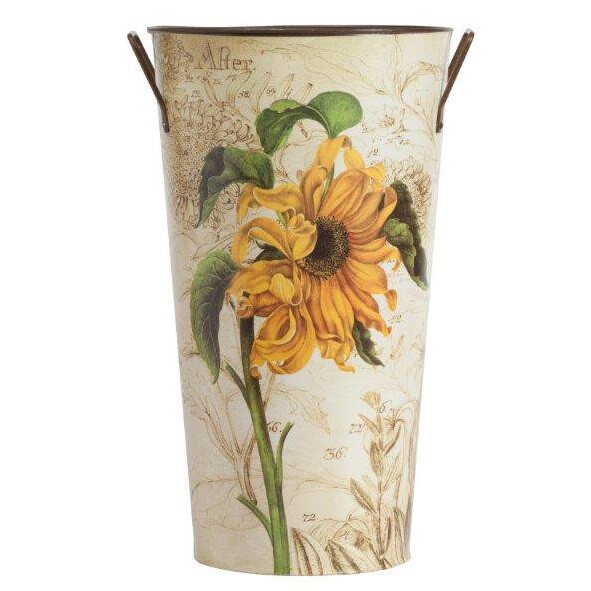 Кашпо металлическое с ручками бежевое Bronto Grande - изображение 1