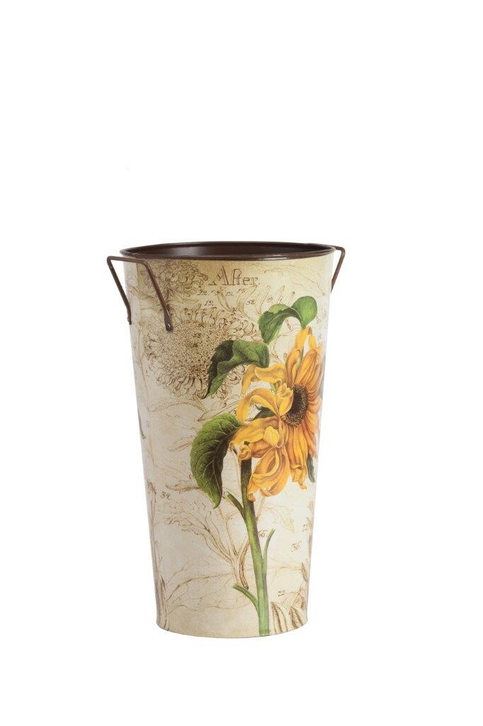 Кашпо металлическое с ручками бежевое Bronto Grande - изображение 2