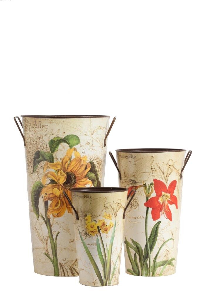 Кашпо металлическое с ручками бежевое Media - изображение 3