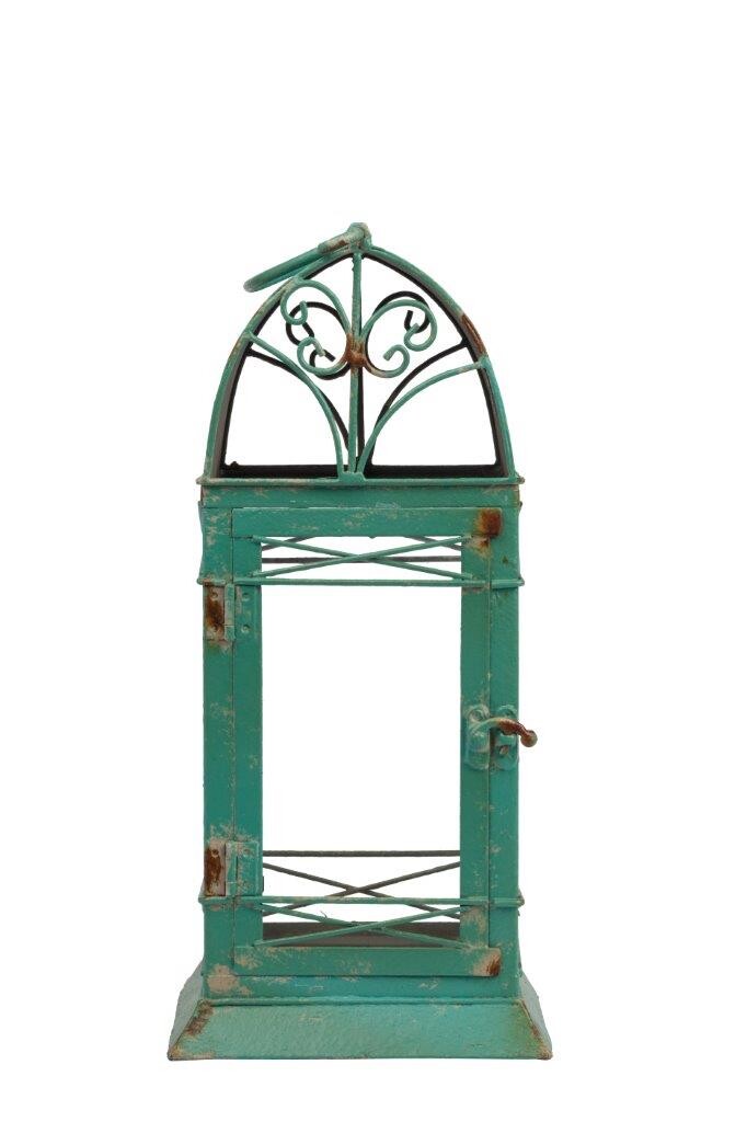 Подсвечник-фонарь металлический зеленый Hurricane - изображение 2