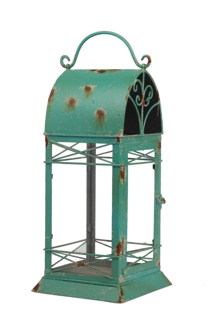 Подсвечник-фонарь металлический зеленый Hurricane - изображение 3