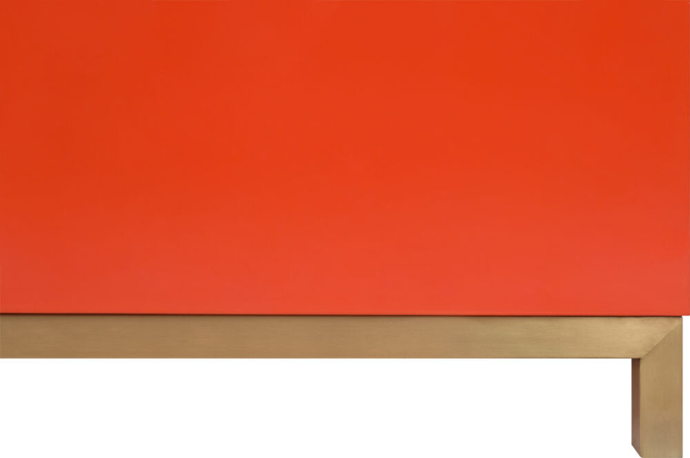 Комод с рисунком и 2 дверцами красный HF16114