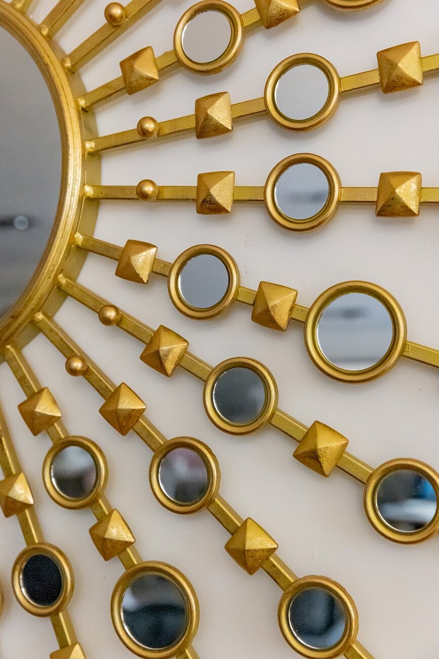 Зеркало-солнце золотое большое диаметр 98 см Jol - изображение 3