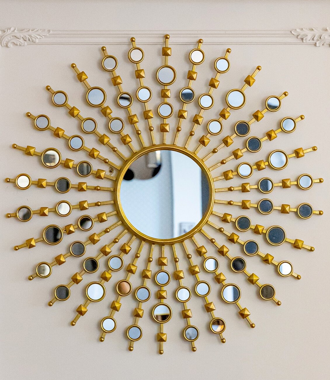 Зеркало-солнце золотое большое диаметр 98 см Jol - изображение 4