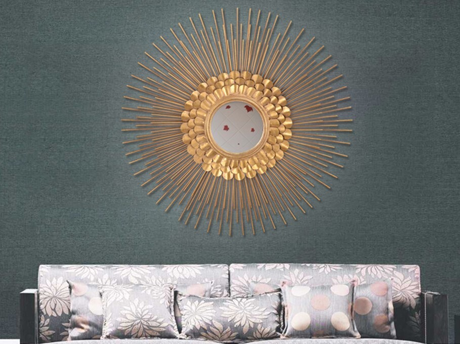 Зеркало-солнце золотое диаметр 61 см Pijy - изображение 5