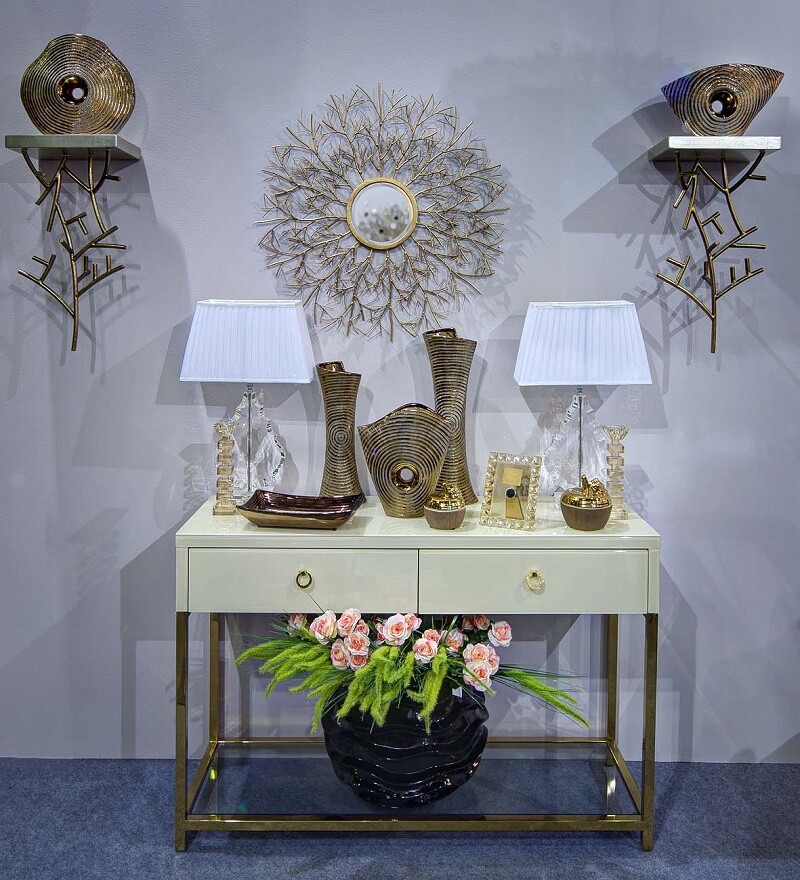 Зеркало-солнце золотое в раме с ветками диаметр 75 см Vesta - изображение 2