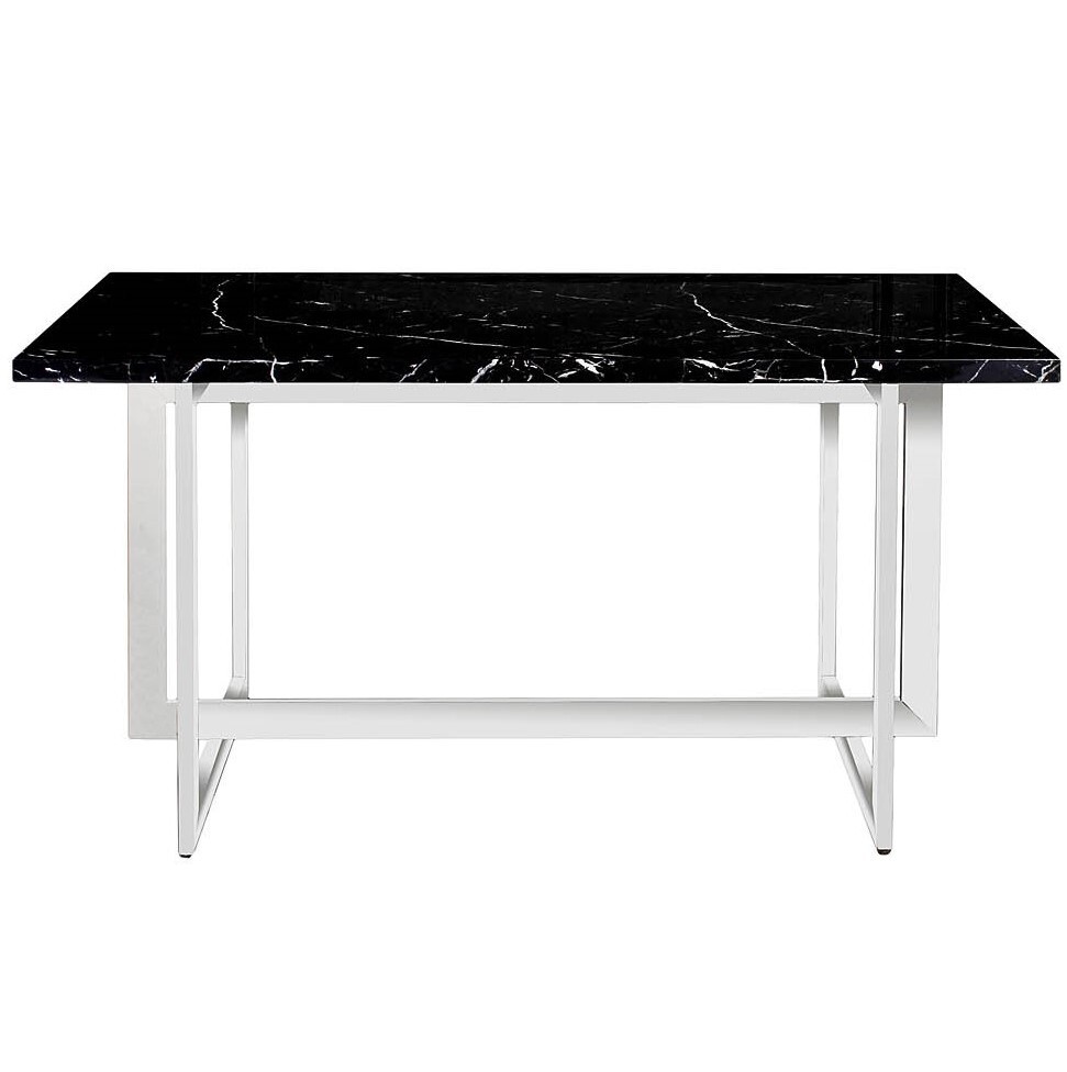 Обеденный стол прямоугольный черный под мрамор 150 см