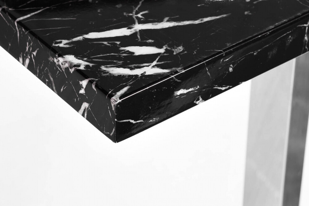 Обеденный стол прямоугольный черный под мрамор 150 см