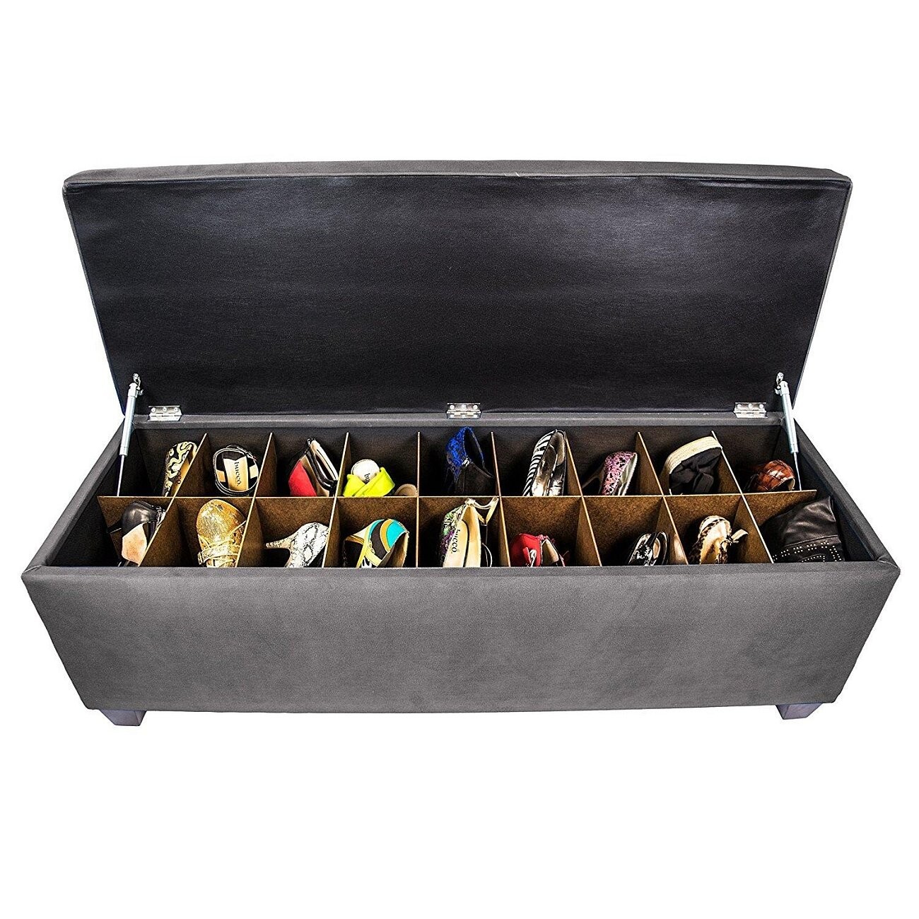 Банкетка с ящиком серая Linon - изображение 4