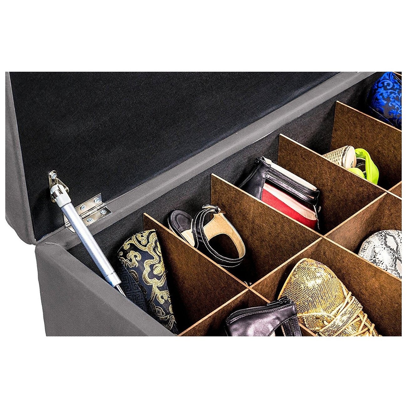 Банкетка с ящиком серая Linon - изображение 5