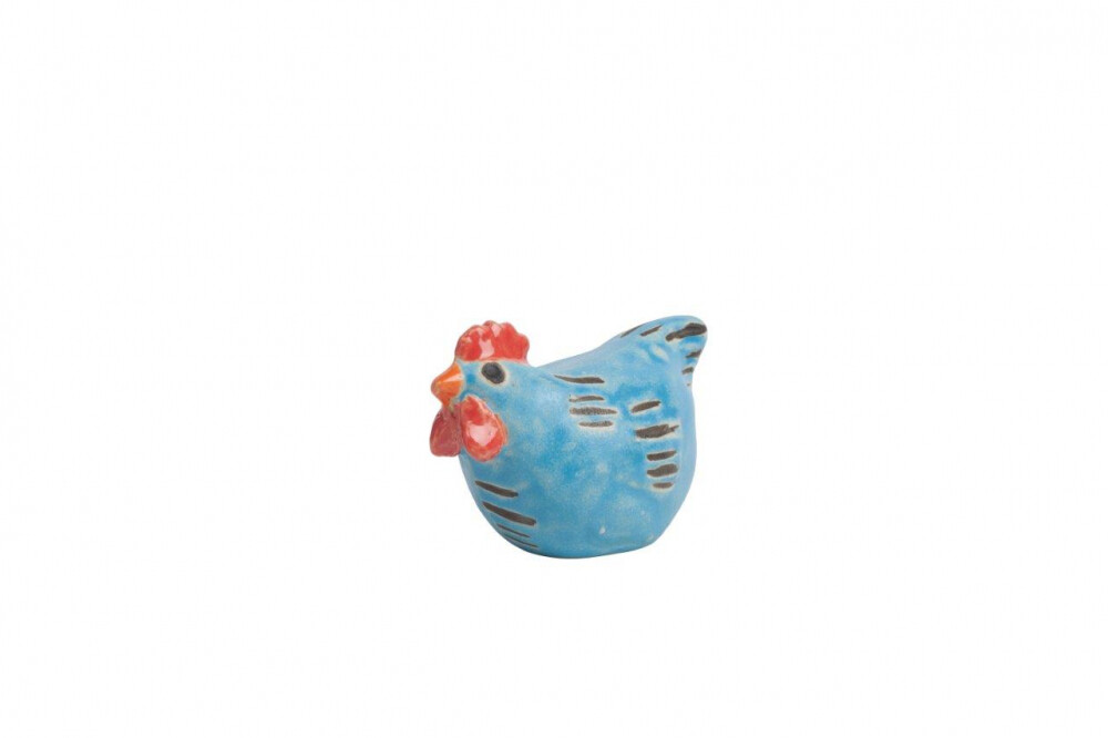 Статуэтка декоративная керамическая 5х9 см голубая "Курочка Claire"