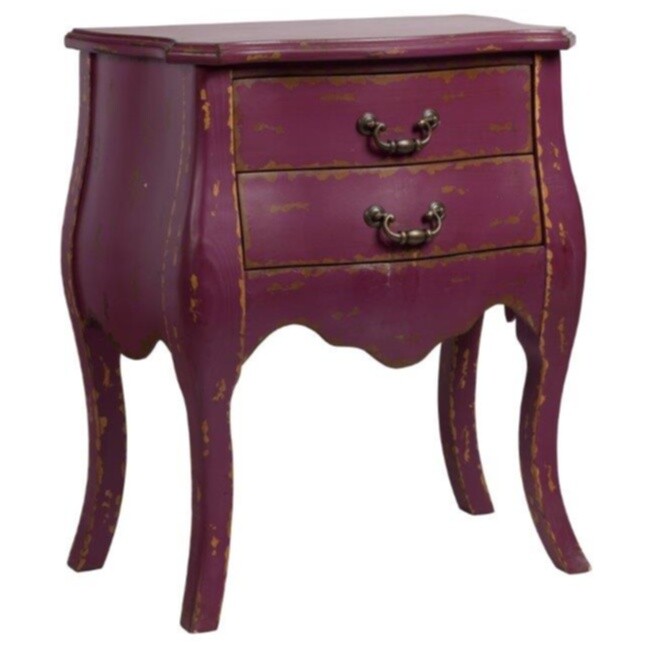 Тумбочка прикроватная для спальни с 2 ящиками розовая Magenta - изображение 2