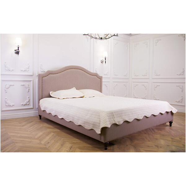 Кровать Cassis Upholstered двуспальная 160х200 бежевая - изображение 1