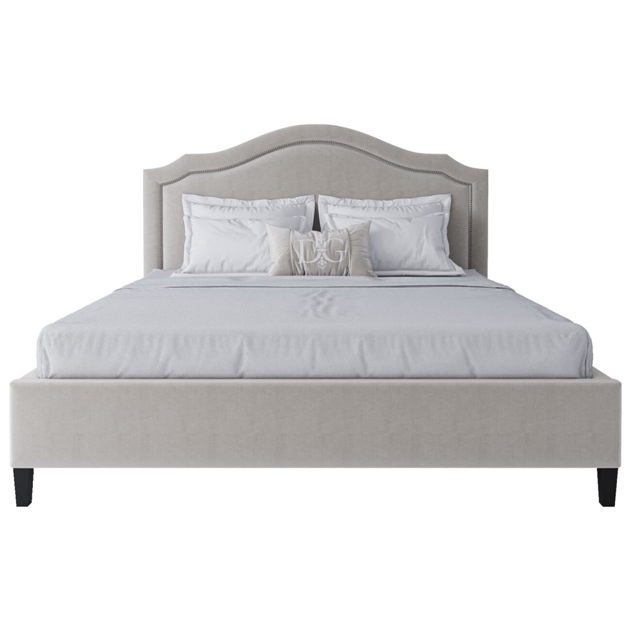 Кровать Cassis Upholstered двуспальная 160х200 бежевая - изображение 2