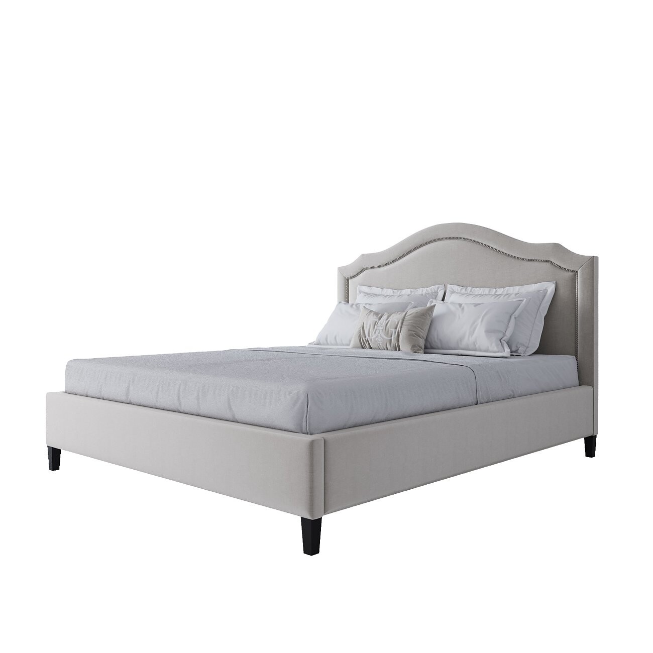 Кровать Cassis Upholstered двуспальная 160х200 бежевая - изображение 3